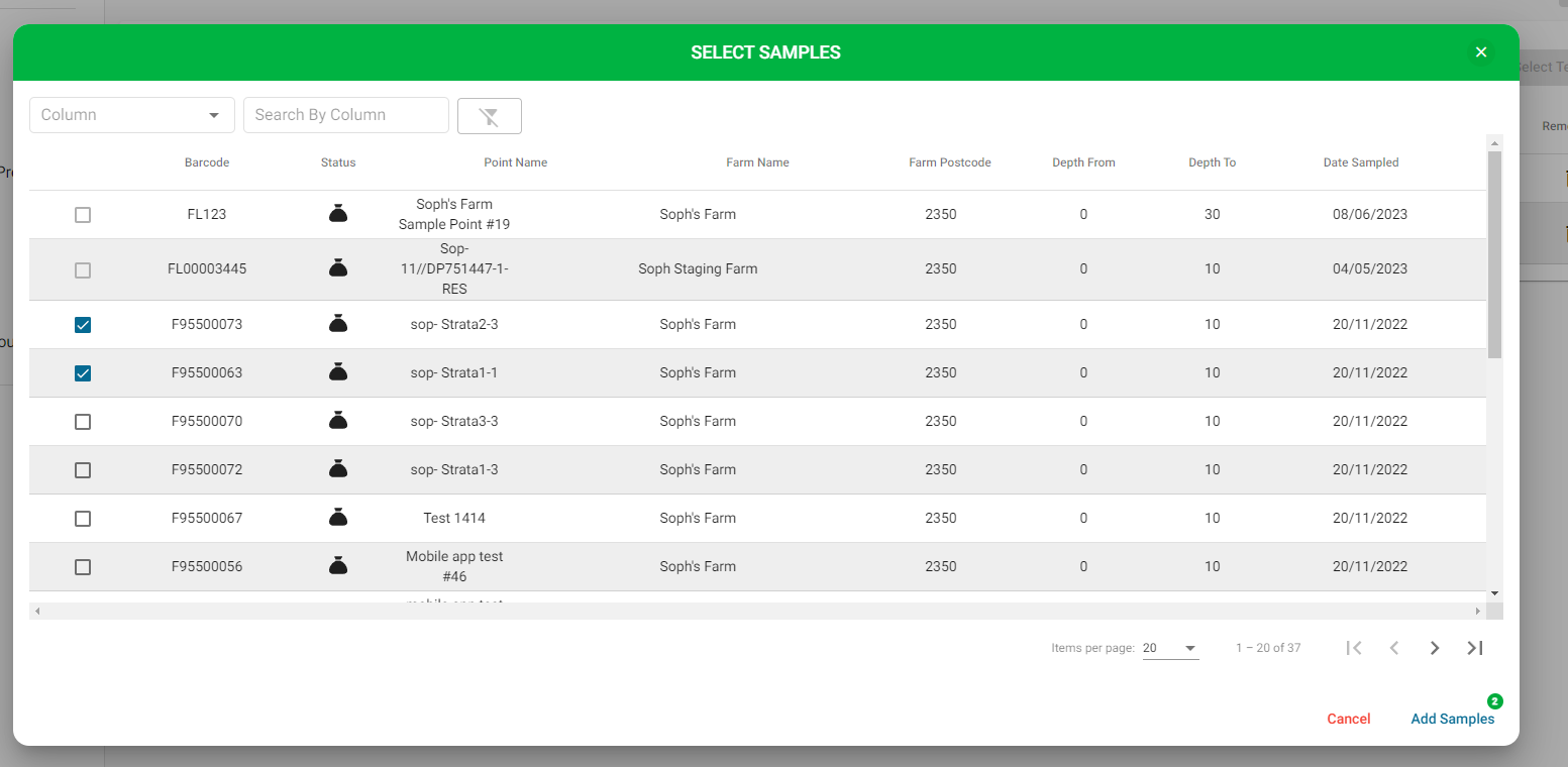 Submitting Samples with the FarmLab Sample Hub